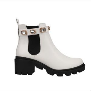 White Steve Madden Amulet boots